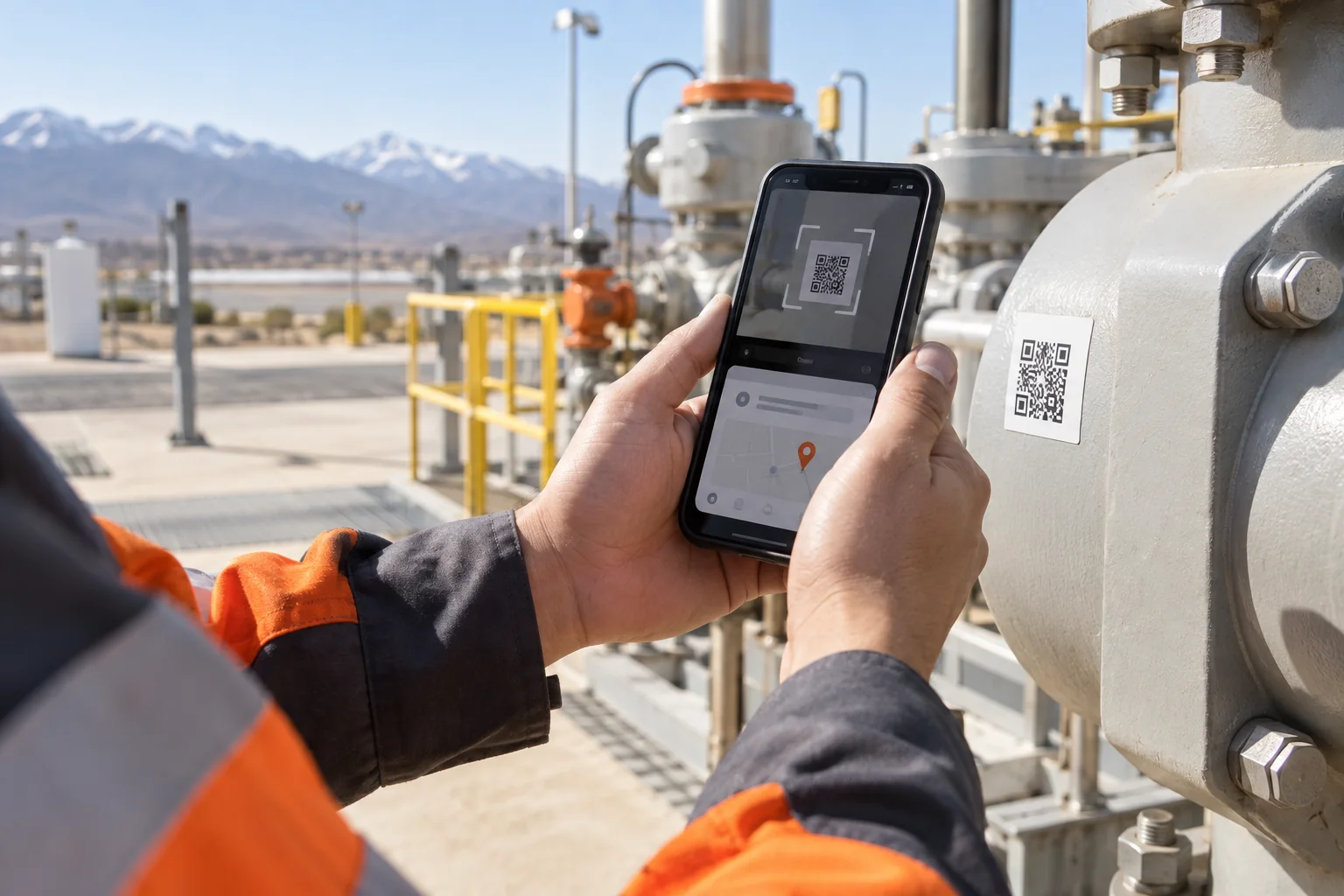 Operación en terreno utilizando una aplicación móvil y código QR